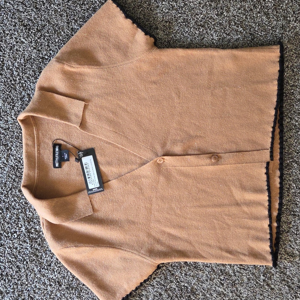 PrettyLittleThing Tan Short Sleeve Cardigan - Picture 3 of 7